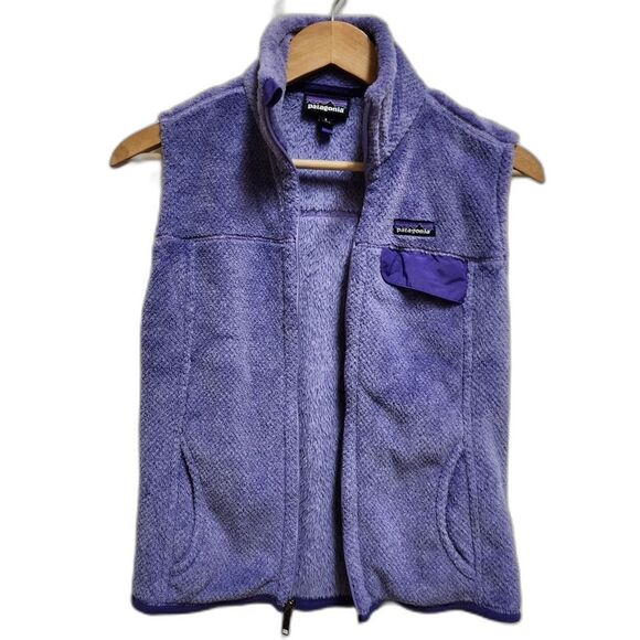 Patagonia Fleece Vest Women S Purple Zip Pockets Polartec Thermal Outdoor Hiking - Picture 12 of 13